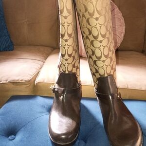 Coach Dark Brown Heeled Boots